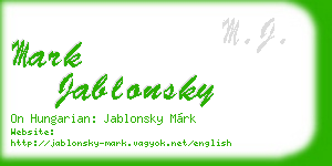 mark jablonsky business card